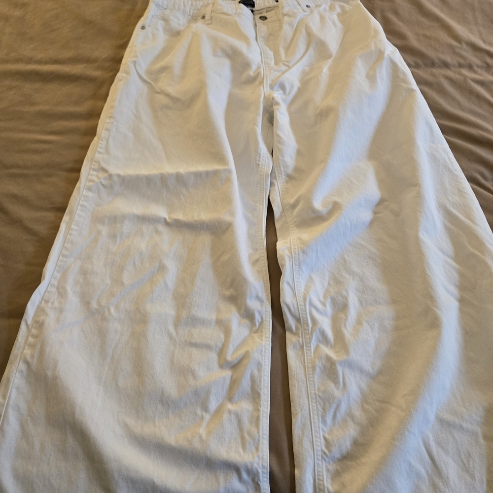 SCOOP Women's Wide Leg White Pants